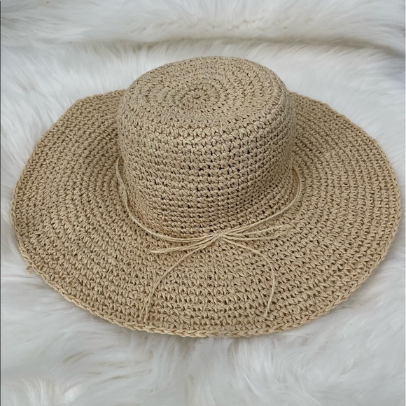Women's Summer Paper Woven Wide Brim Sun Beach Hat - Picture 7 of 9